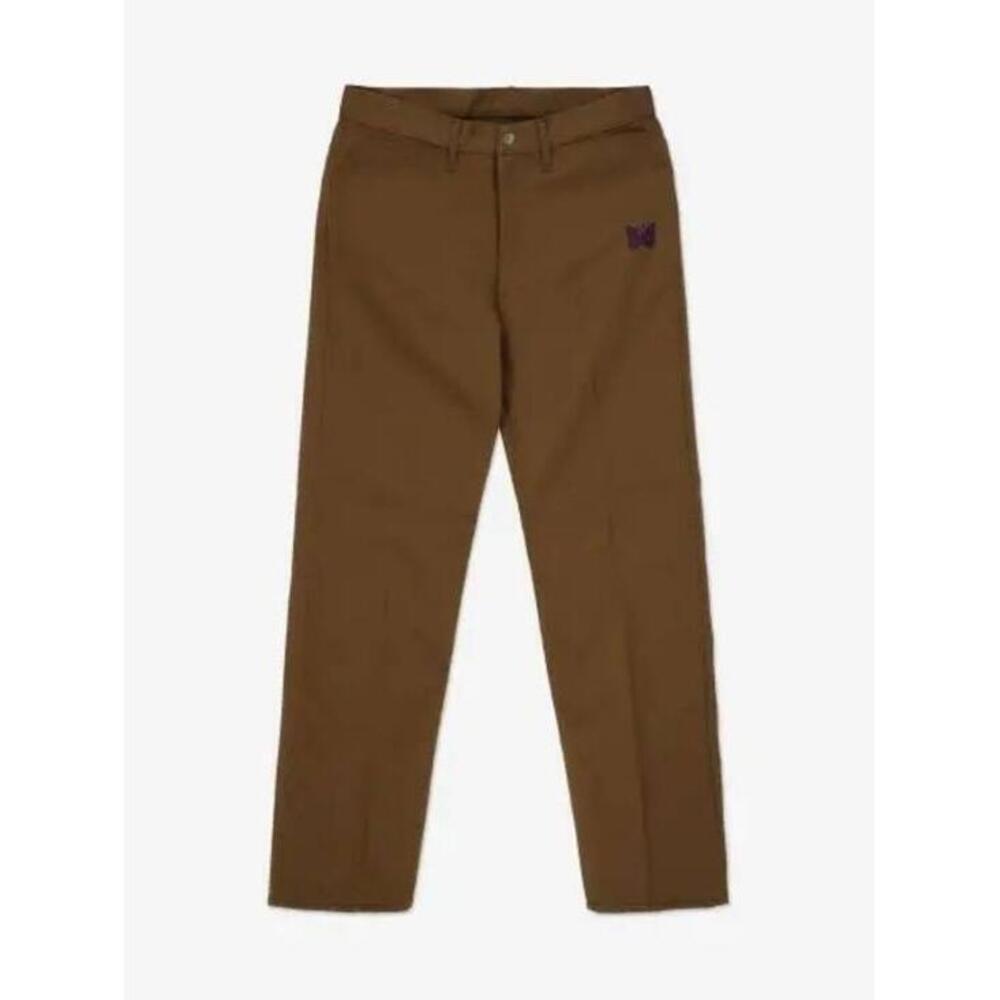 NEEDLES Tailored Brown Chinos With Five-Pocket Style And Embroidered Detail